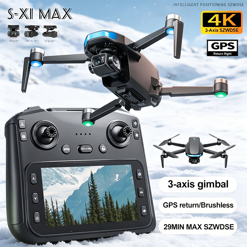Drone Gimbal 3 Axis - New S-X1 MAX Drone GPS 8K