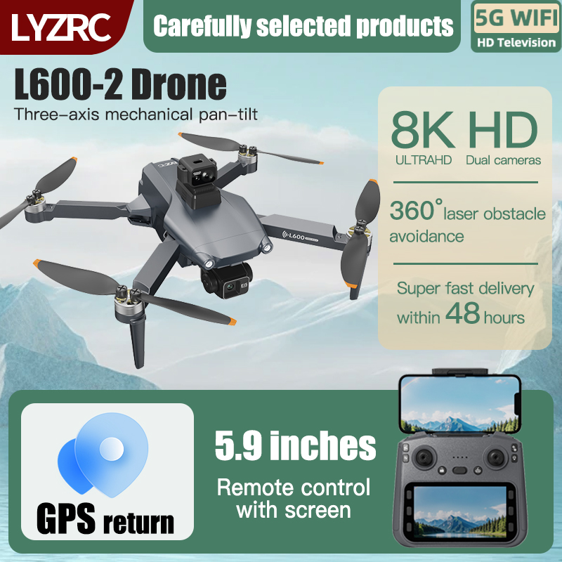 LYZRC L600-2 MAX GPS Drone 3-A - đánh giá và giá Drone Gimbal 3 Axis